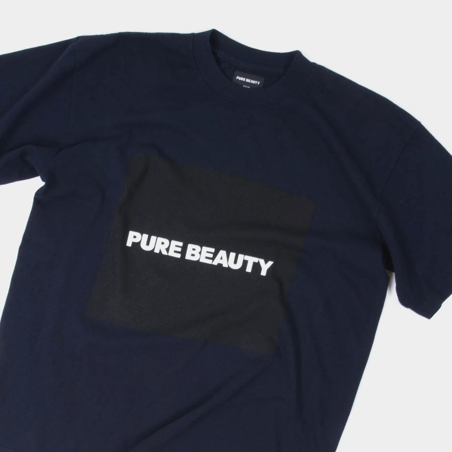 Pure Beauty - SS Navy (Black) Box Logo T-Shirt - merchandise