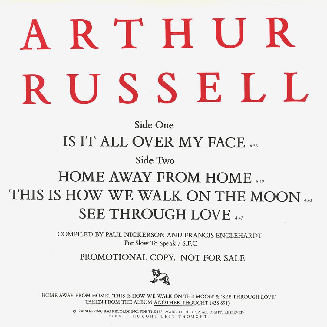 Arthur Russell - Is It All Over My Face - 12