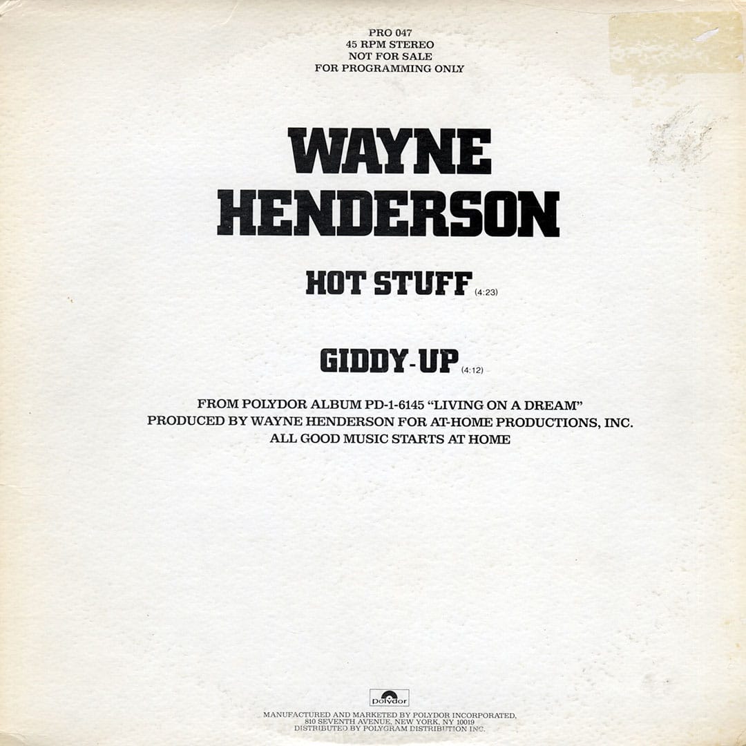 Wayne Henderson - Hot Stuff / Giddy-Up - 12